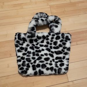 Faux Fur Animal Print Purse